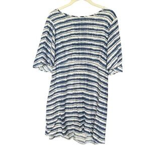 Old Navy Maternity loose top tunic mini dress blue stripes size XL